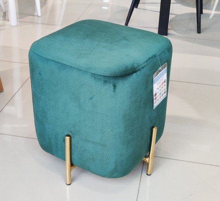 Пуф для гостиной Ares, BLUVEL-78 GREEN / GOLD Пуф для гостиной Ares, BLUVEL-78 GREEN / GOLD