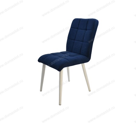 Стул кухонный Комо Catania Dark Blue, белый муар
