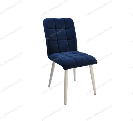 Стул кухонный Комо Catania Dark Blue, белый муар