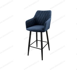 Стул барный Диаманте Catania Dark Blue, черный муар