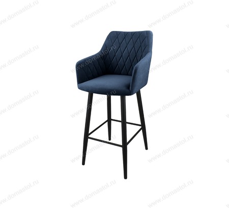 Стул барный Диаманте Catania Dark Blue, черный муар Стул барный Диаманте Catania Dark Blue, черный муар