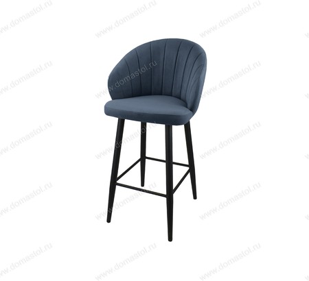 Стул барный Камино Catania Dark Blue, черный муар Стул барный Камино Catania Dark Blue, черный муар