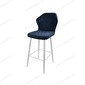 Стул барный Бергамо Catania Dark Blue, белый муар