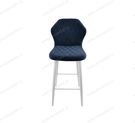 Стул барный Бергамо Catania Dark Blue, белый муар