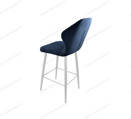 Стул барный Бергамо Catania Dark Blue, белый муар