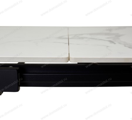 Стол CORNER 120 GLOSS STATUARIO WHITE SINTERED STONE / BLACK