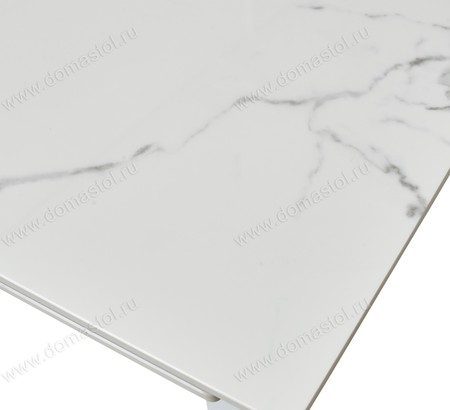 Стол CORNER 120 GLOSS STATUARIO WHITE SINTERED STONE / WHITE