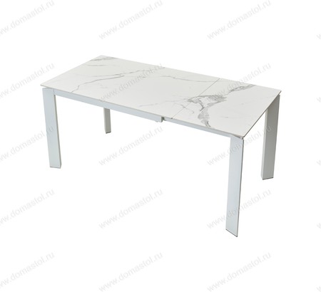 Стол CORNER 120 GLOSS STATUARIO WHITE SINTERED STONE / WHITE