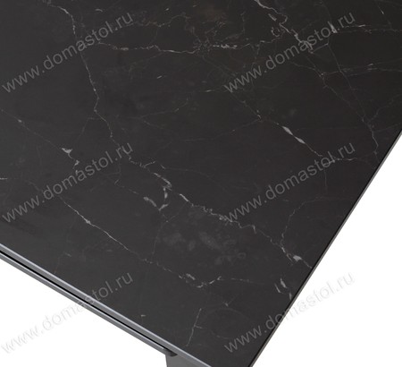 Стол CORNER 120 MATT BLACK MARBLE SINTERED STONE/ BLACK