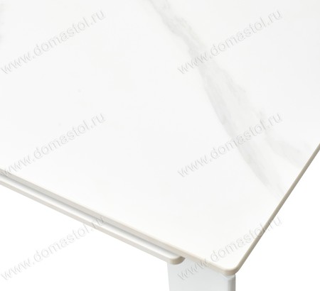 Стол CORNER 120 MATT WHITE MARBLE SINTERED STONE/ WHITE