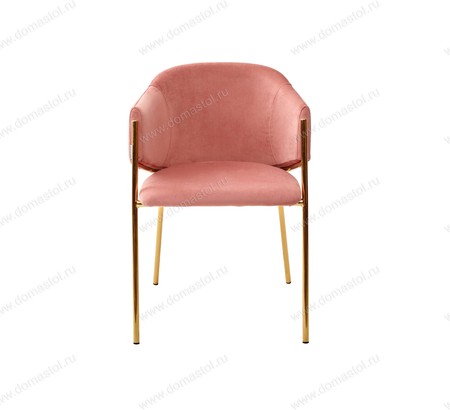 Стул DILL BLUVEL-52 PINK, велюр/ золотой каркас