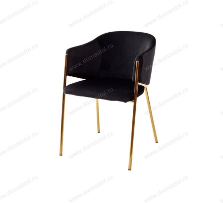 Стул DILL BLUVEL-19 BLACK, велюр/ золотой каркас Стул DILL BLUVEL-19 BLACK, велюр/ золотой каркас