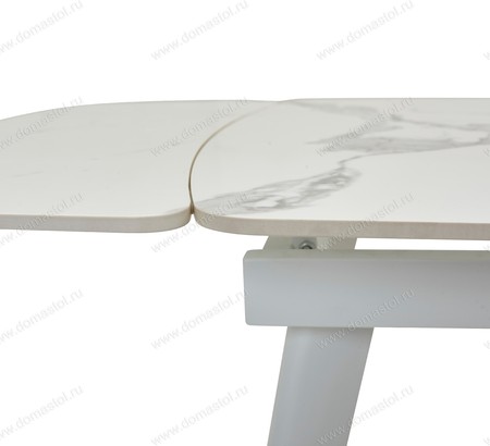 Стол ELIOT 120 GLOSS STATUARIO WHITE SINTERED STONE / WHITE