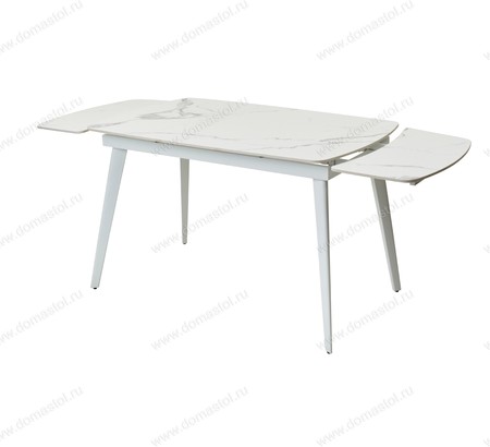 Стол ELIOT 120 GLOSS STATUARIO WHITE SINTERED STONE / WHITE