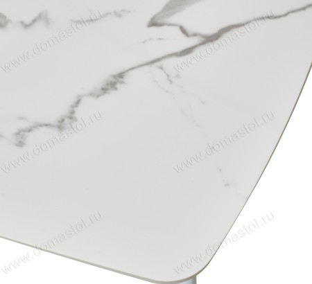 Стол ELIOT 120 GLOSS STATUARIO WHITE SINTERED STONE / WHITE