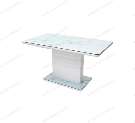 Стол ALTA 120 GREY-WHITE MARBLE/ WHITE глазурованное стекло Стол ALTA 120 GREY-WHITE MARBLE/ WHITE глазурованное стекло