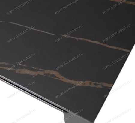 Стол CORNER 120 MATT GOLDEN BLACK SINTERED STONE / BLACK