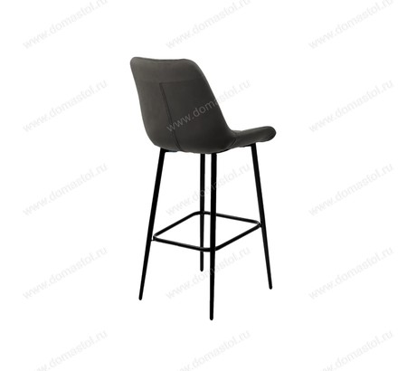 Барный стул ХОФМАН, цвет H-18 Графитовый, велюр / черный каркас