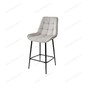 Полубарный стул ХОФМАН, цвет H-09 Светло-серый, велюр / черный каркас H=63cm