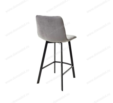 Полубарный стул CHILLI-QB SQUARE светло-серый #26, велюр / черный каркас (H=66cm)
