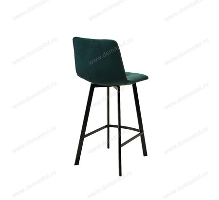 Полубарный стул CHILLI-QB SQUARE зеленый #19, велюр / черный каркас (H=66cm)