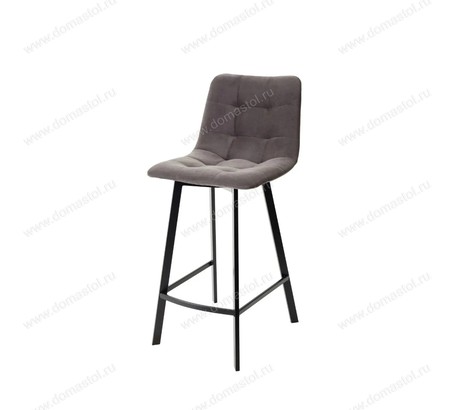Полубарный стул CHILLI-QB SQUARE графит #14, велюр / черный каркас (H=66cm)