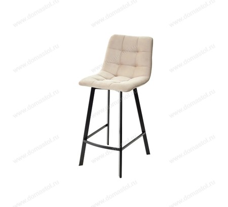 Полубарный стул CHILLI-QB SQUARE бежевый #5, велюр / черный каркас (H=66cm)
