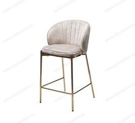 Полубарный стул WENDY VBP-207 античный бежевый, велюр / золотой каркас (H=65)