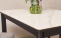 Стол Римини-2С черный, керамика White Marble