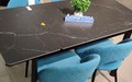 Стол Римини-2С черный, керамика Black Marble