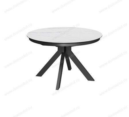 Стол Люцерн-2C/Q D120 черный, керамика White Marble Стол Люцерн-2C/Q D120 черный, керамика White Marble