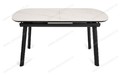 Стол Шамони-1C 140 черный, керамика White Marble Стол Шамони-1C 140 черный, керамика White Marble