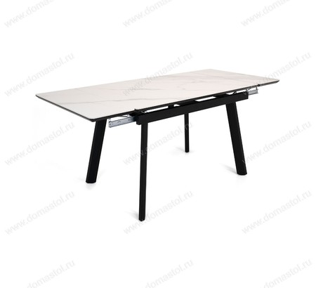 Стол Татами-2C 120 черный, керамика White Marble
