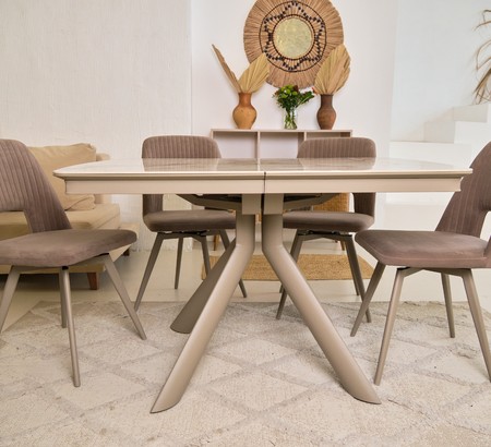 Стол Атланта-3C/Е черный, керамика Armani Grey