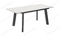 Стол Турин-2C 160 черный, керамика White Marble Стол Турин-2C 160 черный, керамика White Marble