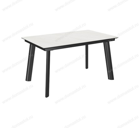 Стол Турин-2C 160 черный, керамика White Marble Стол Турин-2C 160 черный, керамика White Marble