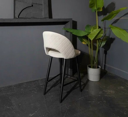 Полубарный стул Капри-4 (h600) кофе с молоком Т184, каркас 1R38 черный