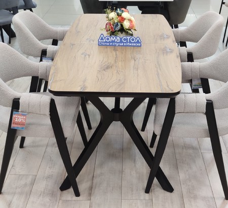 Стол Крафт-АВТО 160 черный, дуб флагстафф