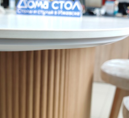 Стол TAMPA 180 цвет БЕЛЫЙ, керамика / Каркас OAK