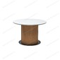 Стол MESA D120 цвет БЕЛЫЙ МРАМОР M326 / Каркас OAK