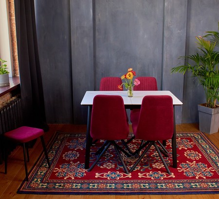 Стол Портофино-1C 110 черный, керамика White Marble