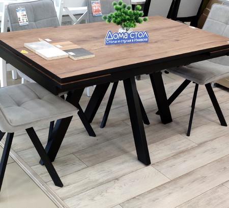 Стол Стоун-XL 160 Дуб табачный, черный