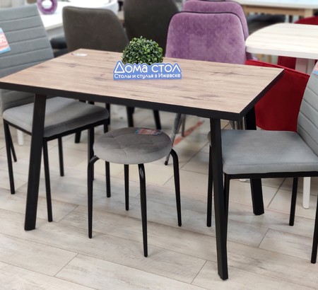 Стол Лэнди 110 нераздвижной ЛДСП Дуб веллингтон, черный