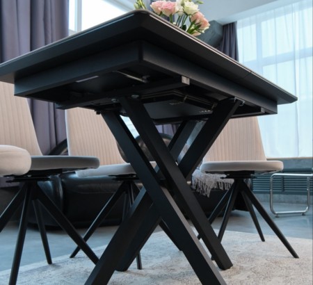 Стол Касабланка 110 черный, керамика Black Marble
