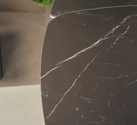 Стол Шиноби 130 белый, керамика Black Marble