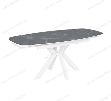 Стол Шиноби 130 белый, керамика Black Marble