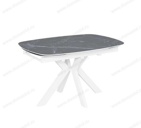 Стол Шиноби 130 белый, керамика Black Marble