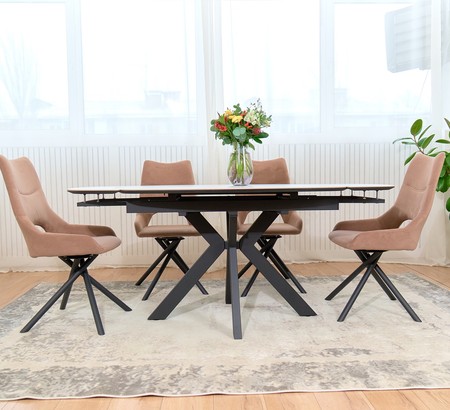 Стол Шиноби 120 черный, керамика Black Marble