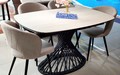 Стол Сан-Ремо-1 140 керамика Travertine Avorio, черный