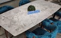 Стол Марко 130 пластик Азул Оникс, каркас Орех